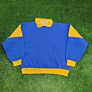 Vintage 80s MOD Quilted Sweatshirt Womens Small 21x21 Collard